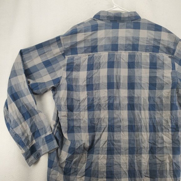Wrangler Shirt Men's Long Roll Tab Sleeve Button Down Collared Plaid Blue XL - Picture 9 of 11
